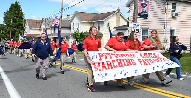 <p>Pittston Area Marching Band moves up Foote Avenue, Duryea, during the parade celebrating the Borough’s 125th anniversary.</p>
<p>Tony Callaio | For Sunday Dispatch</p>