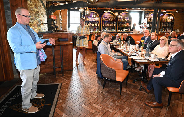 <p>Tom Wysokinski, left, represented his family’s business, All Service Rite, as the recipient of the Pittston Memorial Library’s Joseph and Mary Lombardo Lifetime Community Service Award for 2025.</p>
<p>Tony Callaio | For Sunday Dispatch</p>