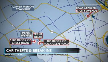Police in Lower Merion Township are warning residents after multiple cars stolen, broken into