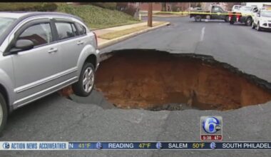 Giant sinkhole opens in Reading, Pa. street