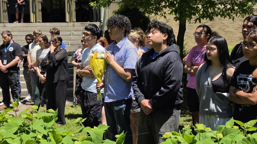 West Scranton High School students attended the dedication in the school's courtyard.