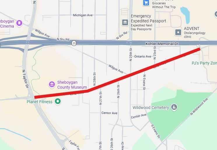 City of Sheboygan Reminds Motorists of Erie Avenue Closure