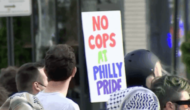 Protesters rally after 15 people arrested during Pride celebrations in Gayborhood