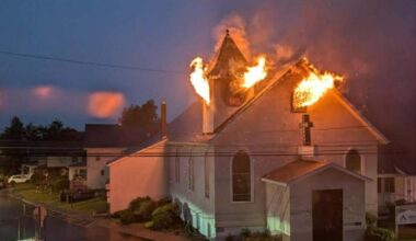 Lightning hits 99-year-old Peckville church; crews rush to fight flames