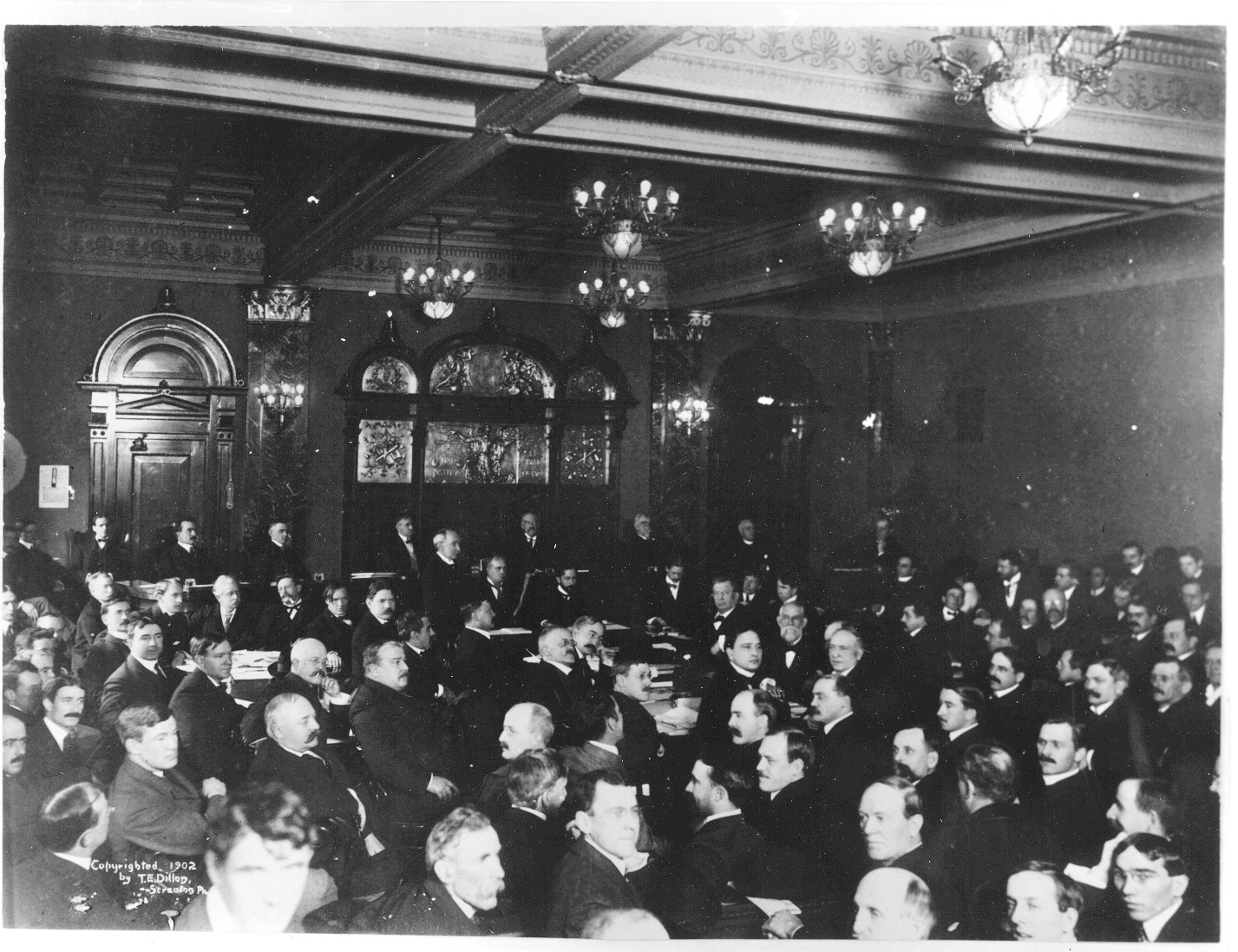 This image shows the Anthracite Mine Strike Commission in session...