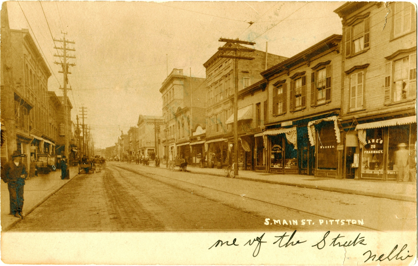 This 1907 image shows South Main Street in Pittston facing...