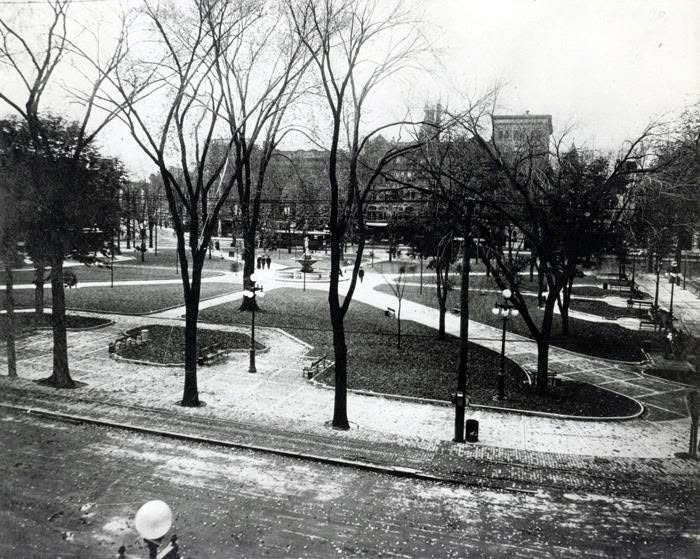 Public Square in 1912 looking from the north side toward...