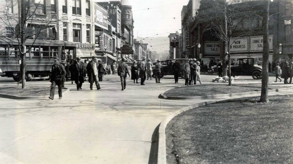 c. late 1920s photo of Public Square looking up East...