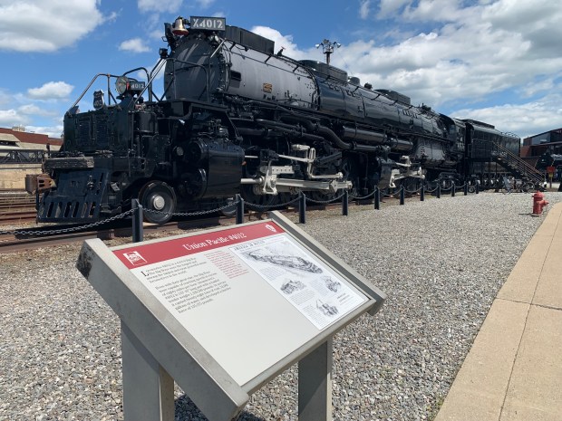 Big Boy 4012 locomotive on display at Steamtown National Historic Site in Scranton on Sunday, June 7, 2026. (JIM LOCKWOOD / STAFF PHOTO