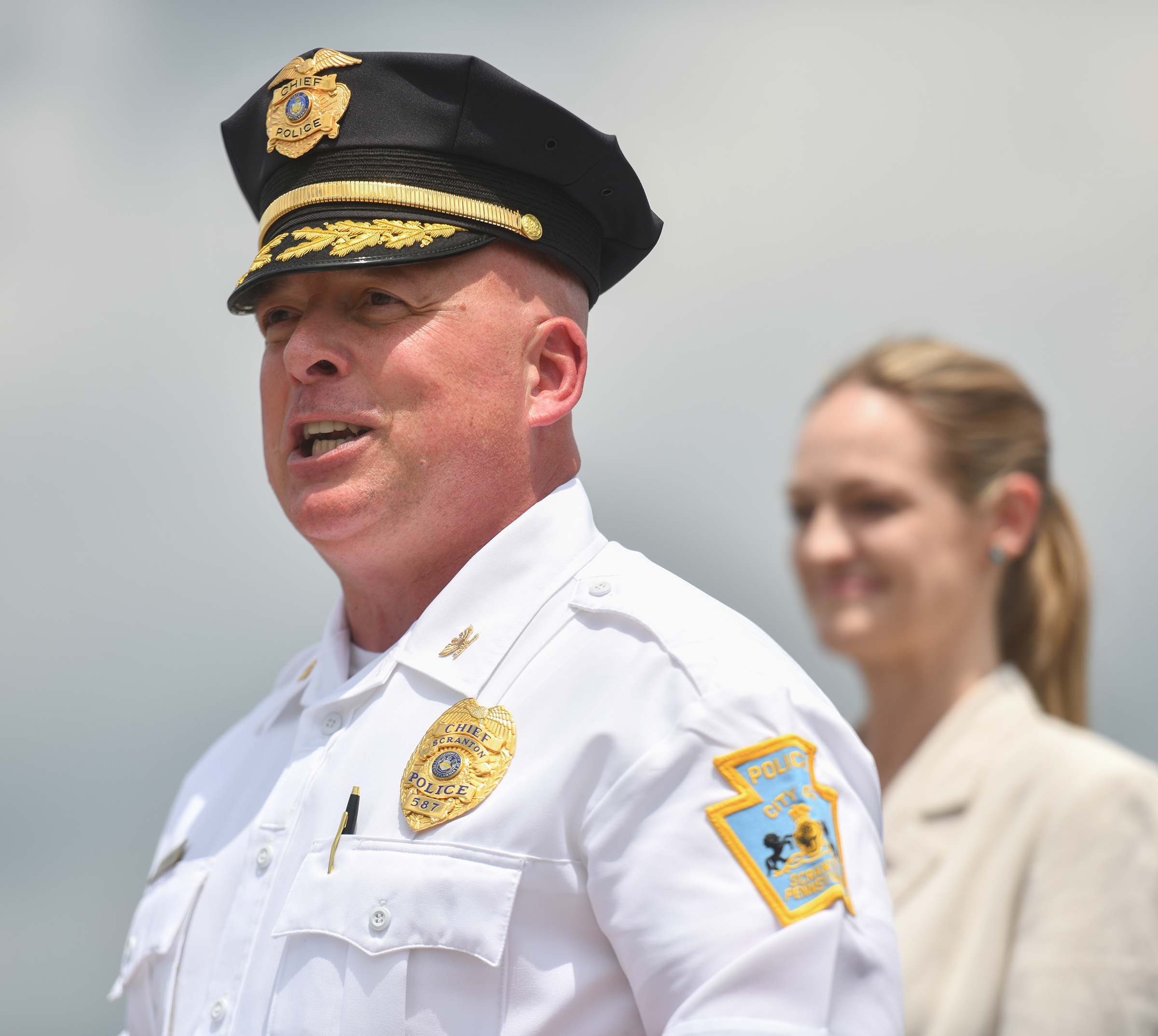 Scranton Chief of Police Thomas Carroll speaks during a press...