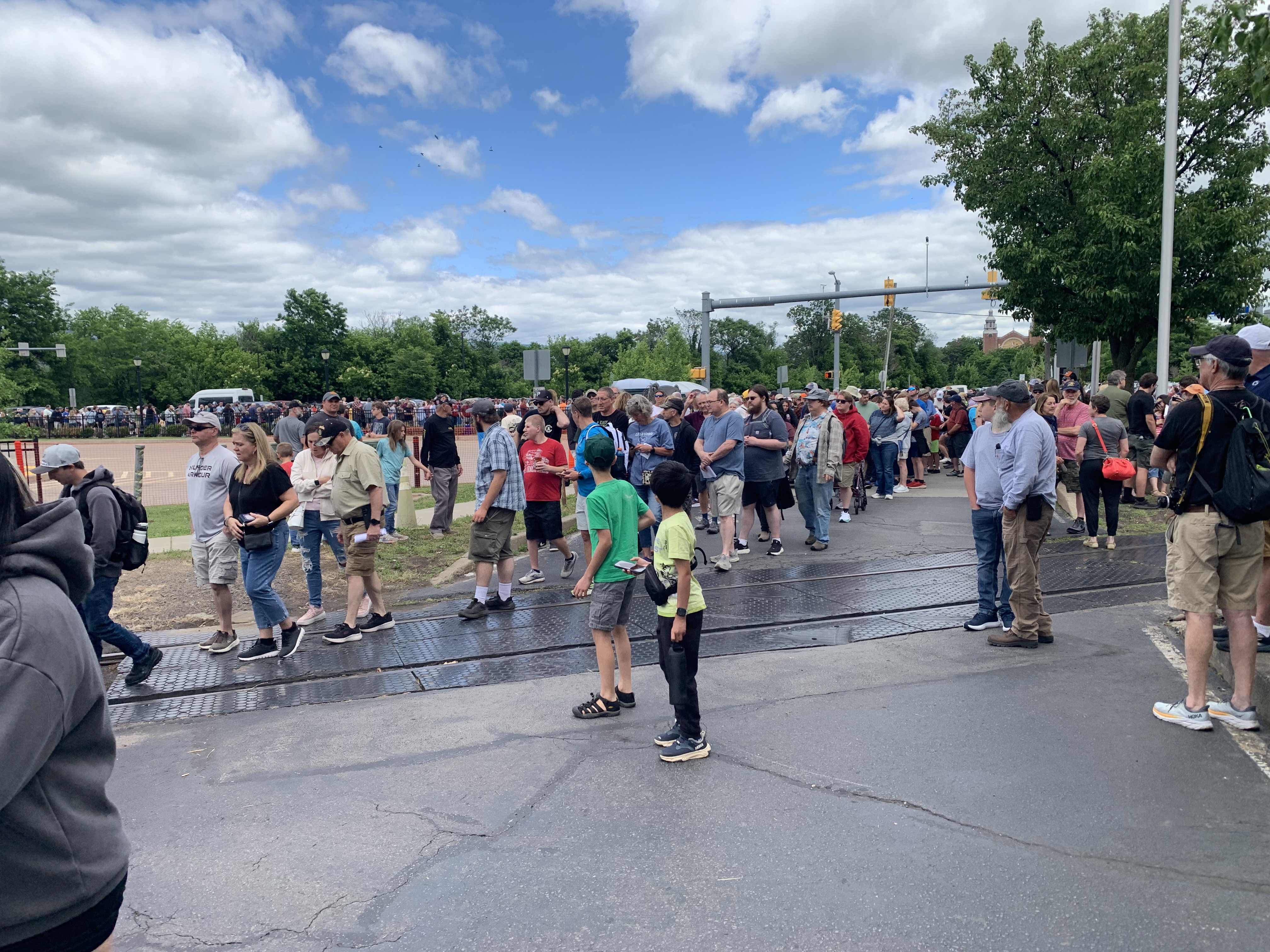 Crowds of people in long lines Monday, June 15, 2026...