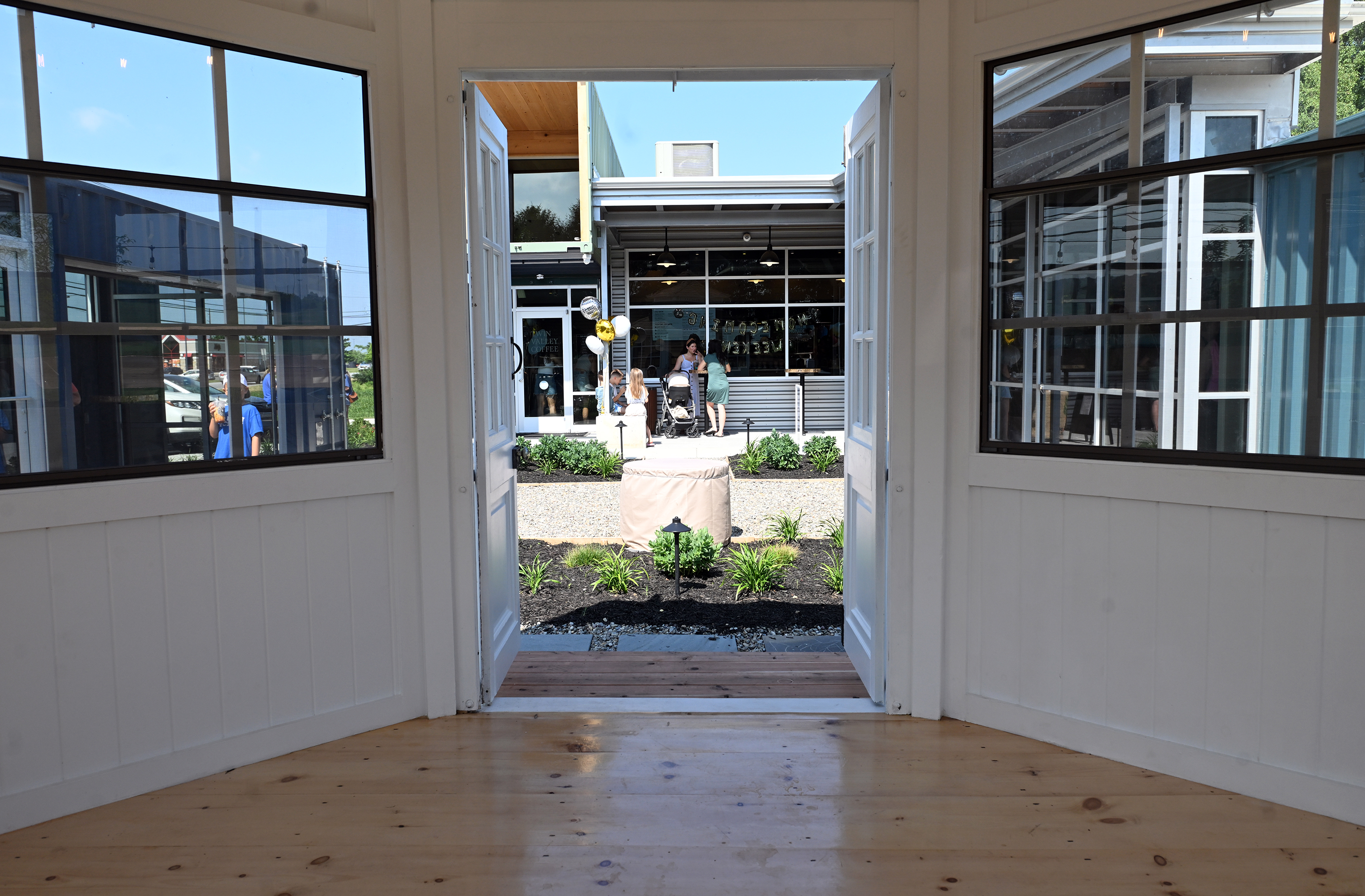 A gazebo offers a play space at Twin Valley Coffeeâs...