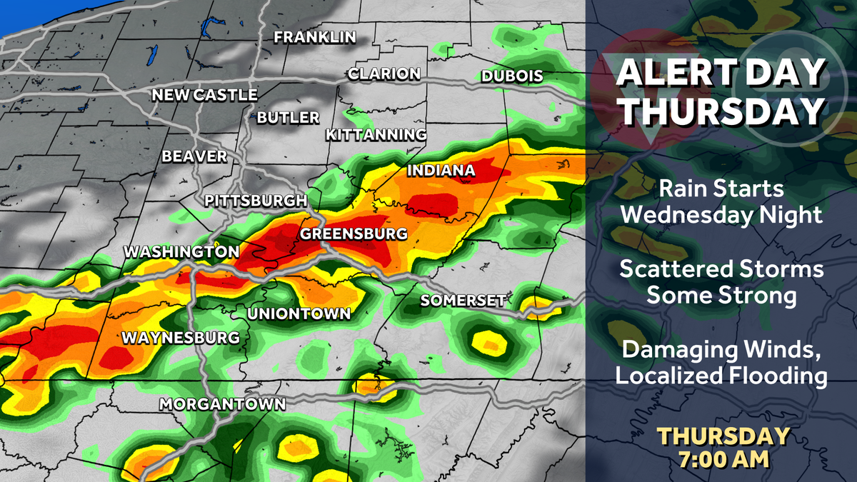 Pittsburgh: Alert Day Thursday for flooding, severe, wind threat