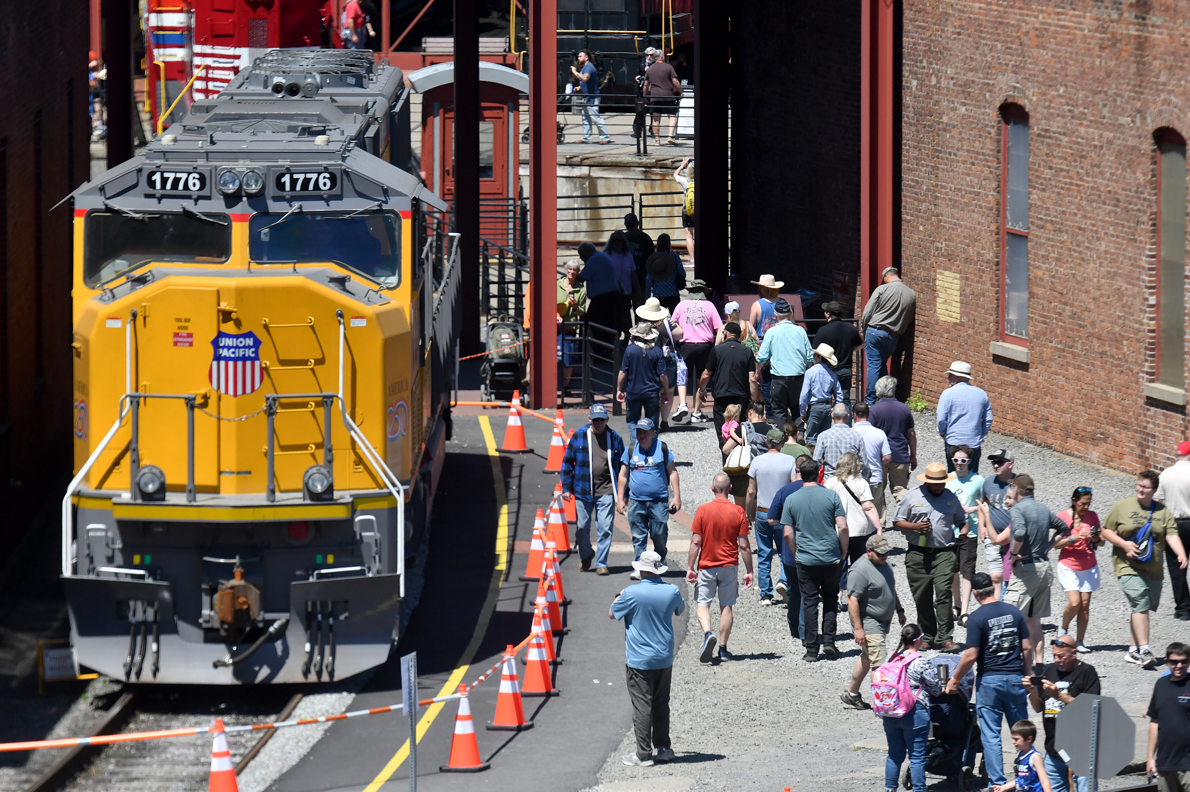 People visit the Steamtown National Historic Site Tuesday, June 16,...