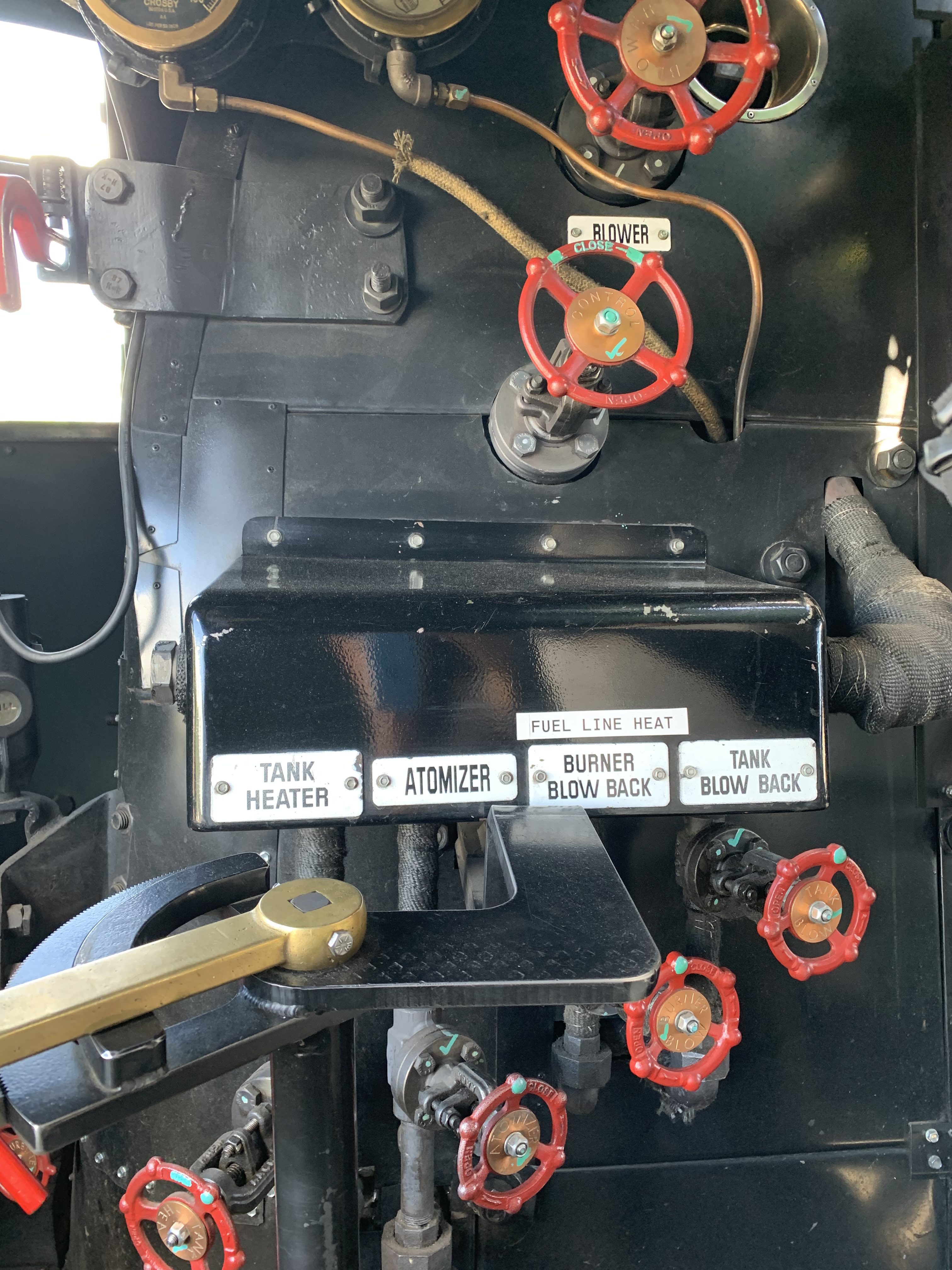 Some of the controls inside the cab of Union Pacific’s...