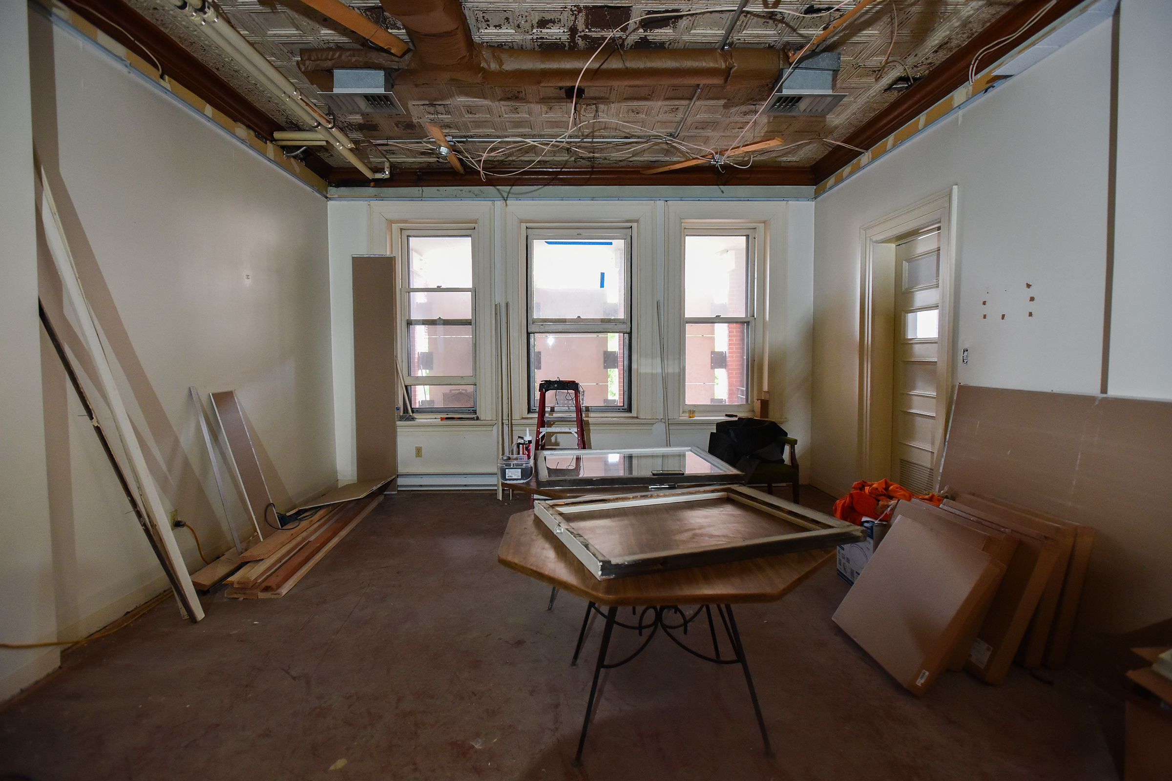 The dining area is currently under renovations in the new...