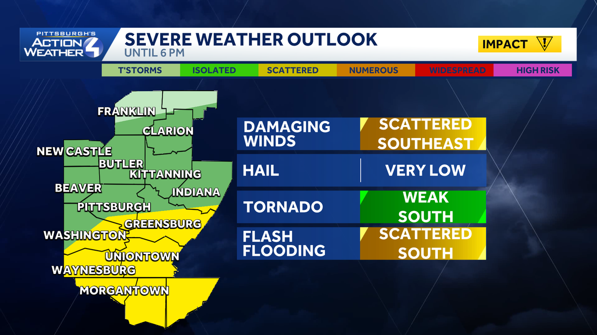 Pennsylvania flooding and strong storm threat Monday afternoon