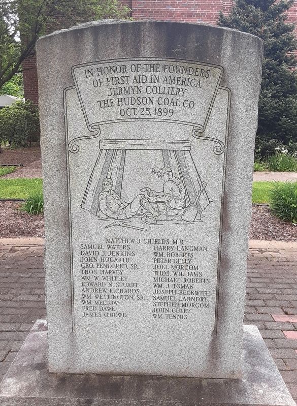 The Founders of First Aid in America historical marker on the grounds of the Jermyn Community Center on Jefferson Avenue in Jermyn. (SUBMITTED)