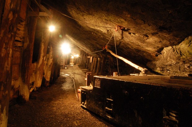 The vast mine workings at the Lackawanna Coal Mine Tour looks up into a air shaft. Guests travel down a slope while riding in a "man-trip" to reach walking portion of the tour. While inside, guests will learn the history of the tour and the anthracite region. (TIMES-TRIBUNE FILE)