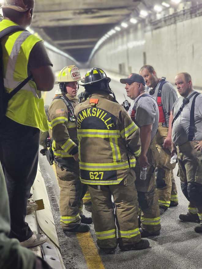 Fire inside PA Turnpike Tunnel Fire inside PA Turnpike Tunnel