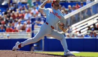 Philadelphia Phillies pitcher Max Lazar (60) throws a pitch during the fourth inning against the Toronto Blue Jays at TD Ballpark.