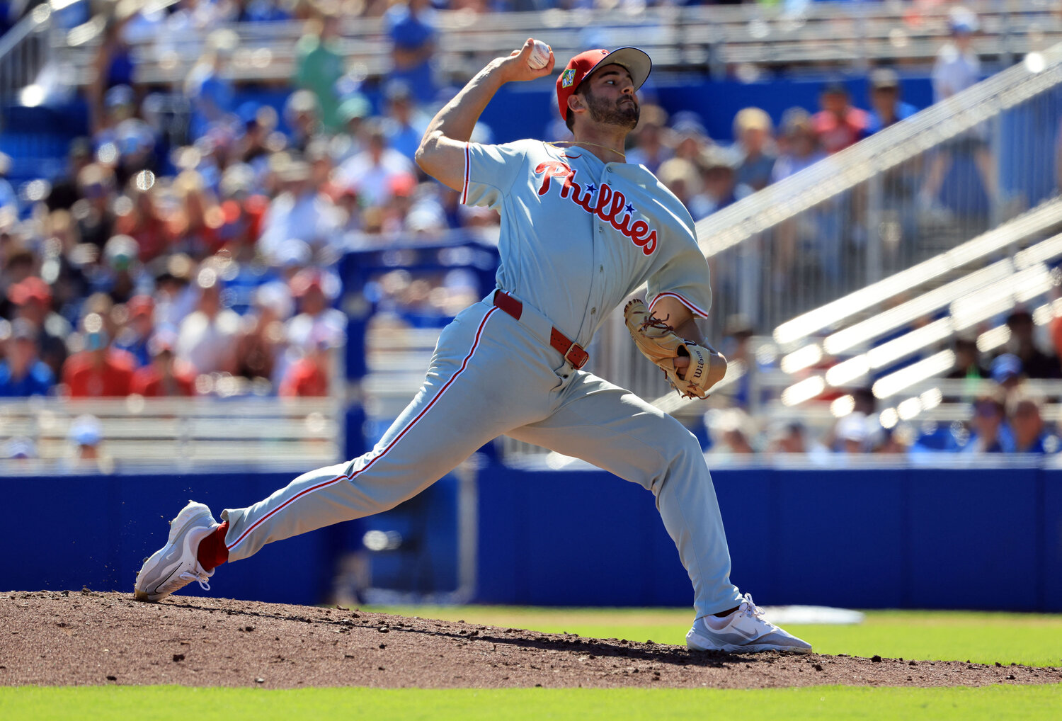Philadelphia Phillies pitcher Max Lazar (60) throws a pitch during the fourth inning against the Toronto Blue Jays at TD Ballpark.