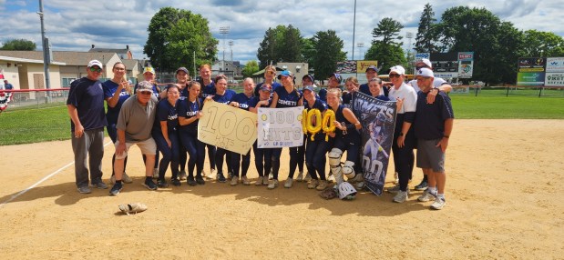 Avary Brister had two hits for Abington Heights in its win in the PIAA Class 5A semifinals Monday at Patriots Park in Allentown, including the 100th of her career. (SCOTT WALSH/ STAFF PHOTO)