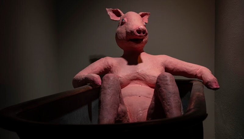 ‘The Pig Lady’ sculpture at Philadelphia's Ministry of Awe expected to 'give birth' to three piglets