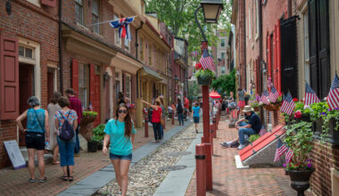 During the annual Fete Day celebration, visitors to Elfreth&rsquo;s Alley get a rare glimpse into a dozen 18th-century homes on the nation&rsquo;s oldest residential street.