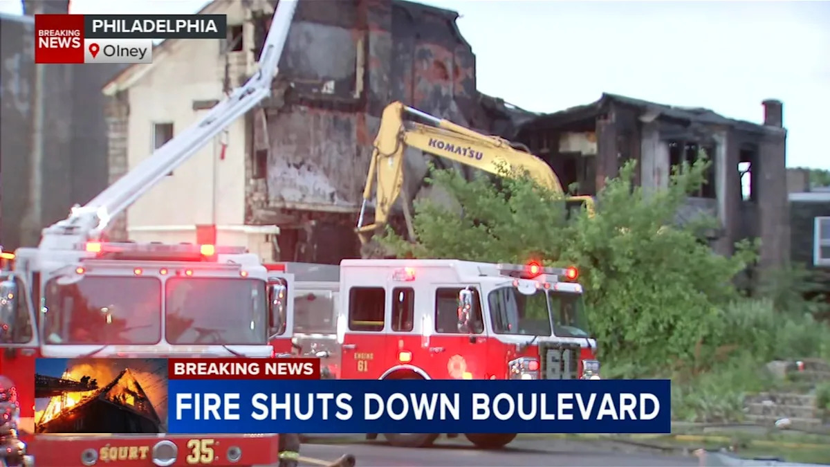 Roosevelt Blvd. back open in Philadelphia's Olney section after deadly multi-alarm house fire