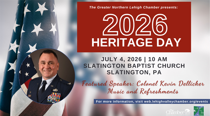 Greater Northern Lehigh Chamber of Commerce to Host Annual Heritage Day Celebration on July 4th