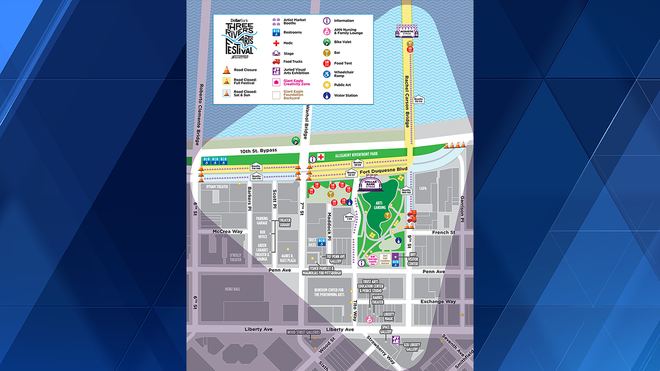Three Rivers Arts Festival map