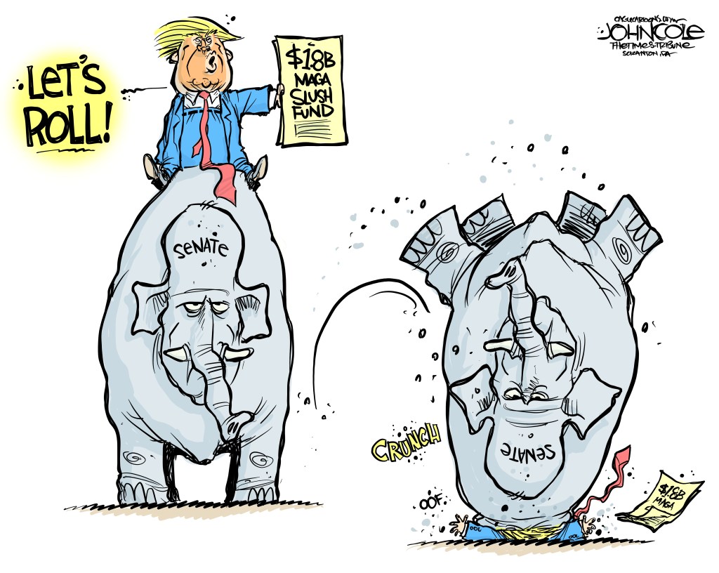 Cartoonist’s take: Senate rebels against Trump slush fund – Daily Freeman