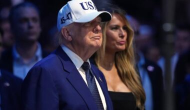 President Donald Trump at the Freedom 250 UFC match on Sunday.