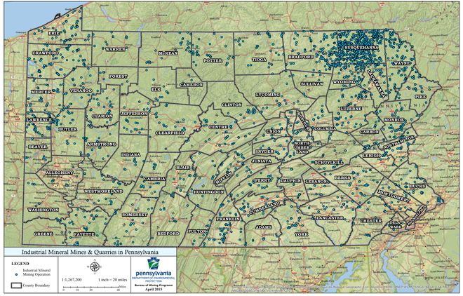 Map of Quarries in PA map of quarries in pa