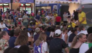 Fans celebrate Brazil-Haiti World Cup match at Philadelphia watch party