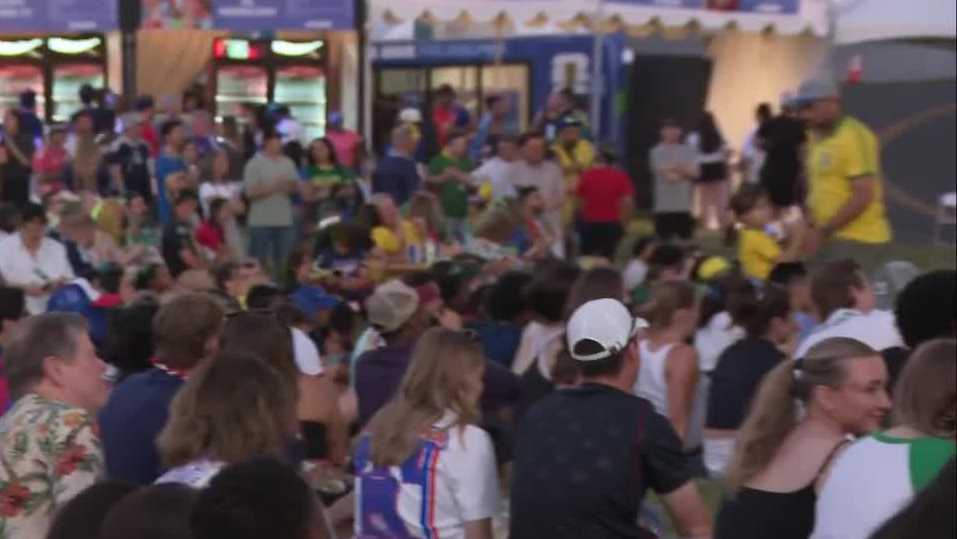 Fans celebrate Brazil-Haiti World Cup match at Philadelphia watch party