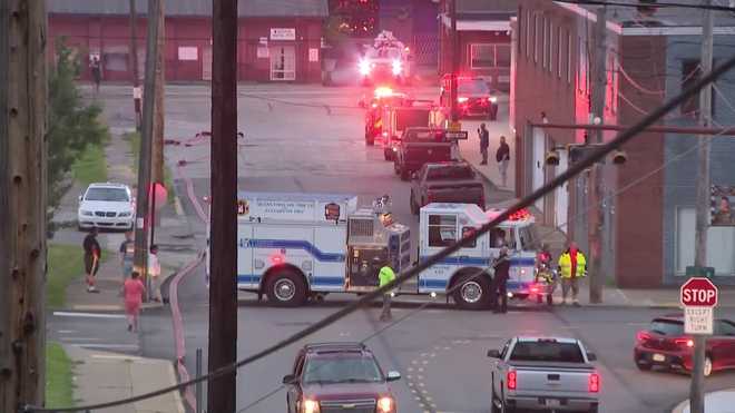 Firefighters on scene of warehouse fire in Glassport. June 17, 2026 Firefighters on scene of warehouse fire in Glassport. June 17, 2026