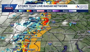 Severe thunderstorm warning issued for South-Central Pennsylvania counties