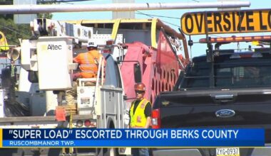 'Super load" construction equipment makes slow trek through Berks County | Berks Regional News