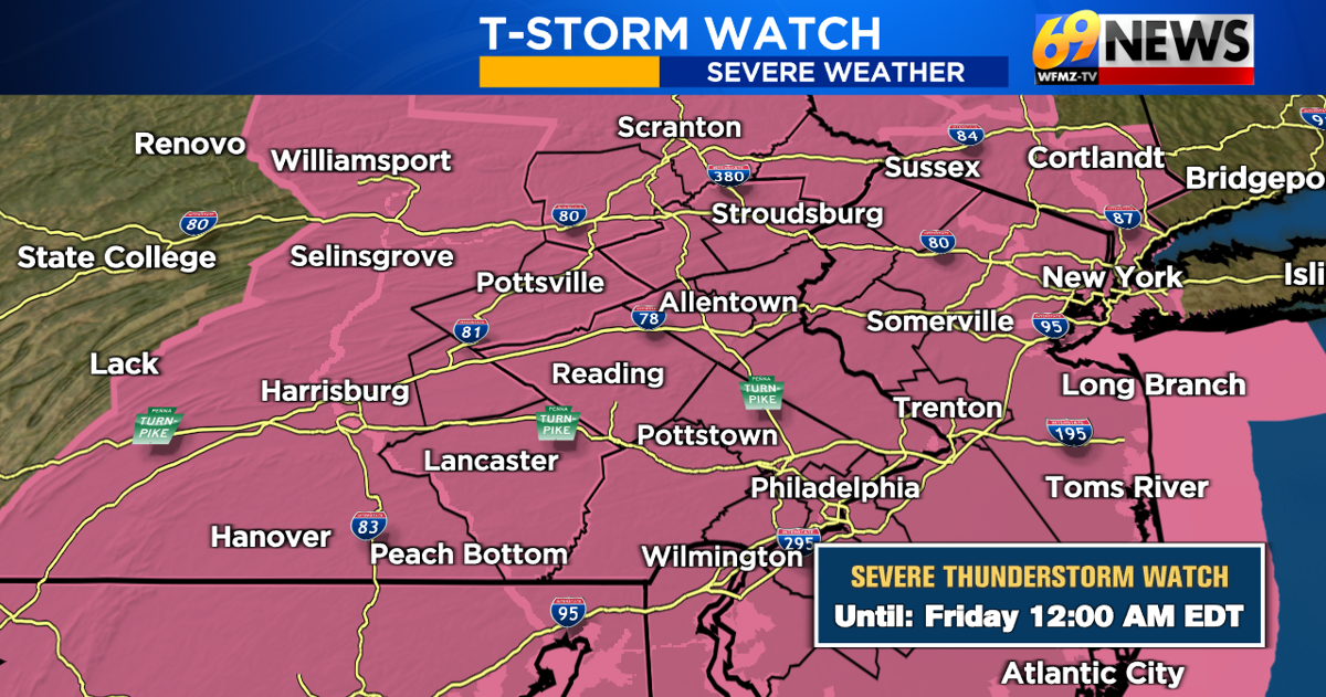 Severe Thunderstorm WATCH in effect for all through late this evening for the potential of some gusty storms | Weather
