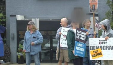‘People have to stand up and say no’: Protesters call for change as Trump visits Mack Trucks facility | Western Lehigh County