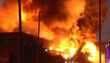 'Ashes coming from the sky': Massive fire at former Allentown factory injures firefighter, displaces families | Allentown Area