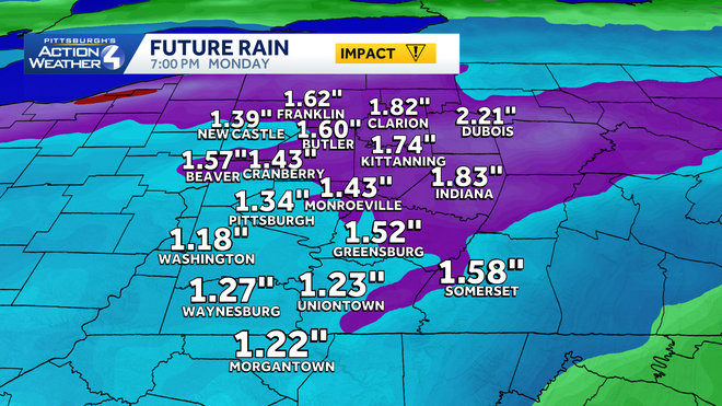 Rainfall totals will be around one inch from Monday's rain. rainfall totals will be around one inch from monday's rain.