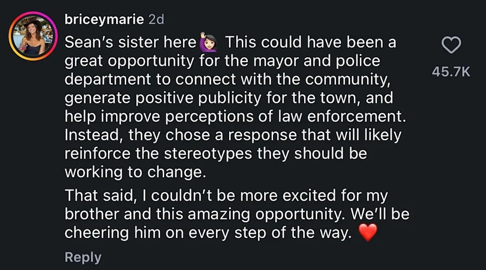 Social media comment on missed opportunity for community engagement by officials.