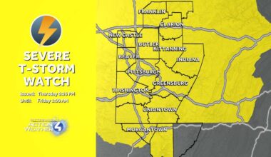 Pennsylvania thunderstorm watch on June 25