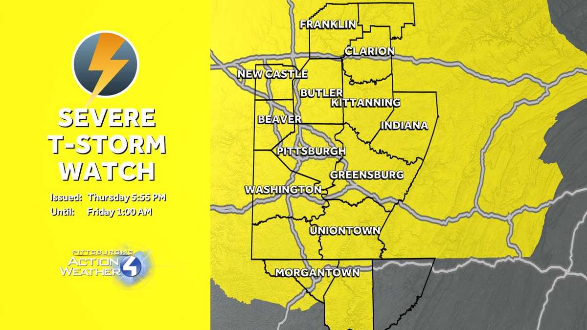 Pennsylvania thunderstorm watch on June 25
