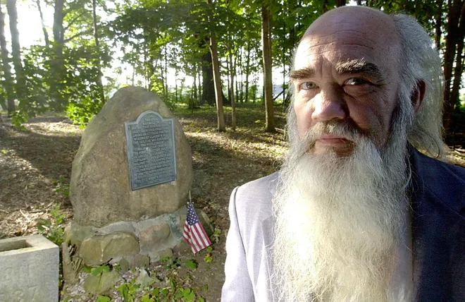 The Rev. Dale Francis, of East Greene Presbyterian Church, in August 2001 delivered a sermon to commemorate the 200th anniversary of Erie County's first church, which stood somewhere near the stone marker at Middlebrook, on Route 89.