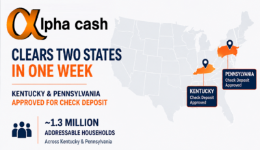 Alpha Cash Clears Two States in One Week: Kentucky and Pennsylvania Approved for Check Deposit