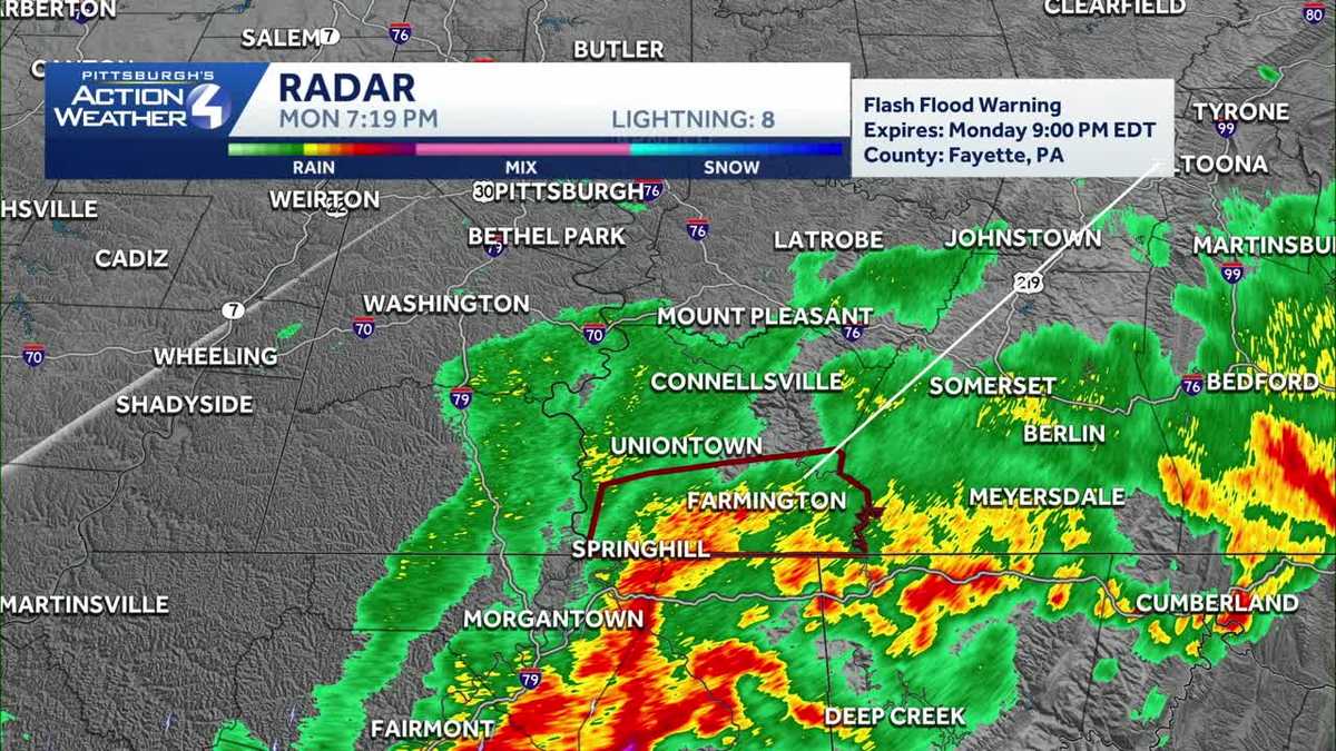Flash Flood Warning expires in Western Pa. Monday, June 22